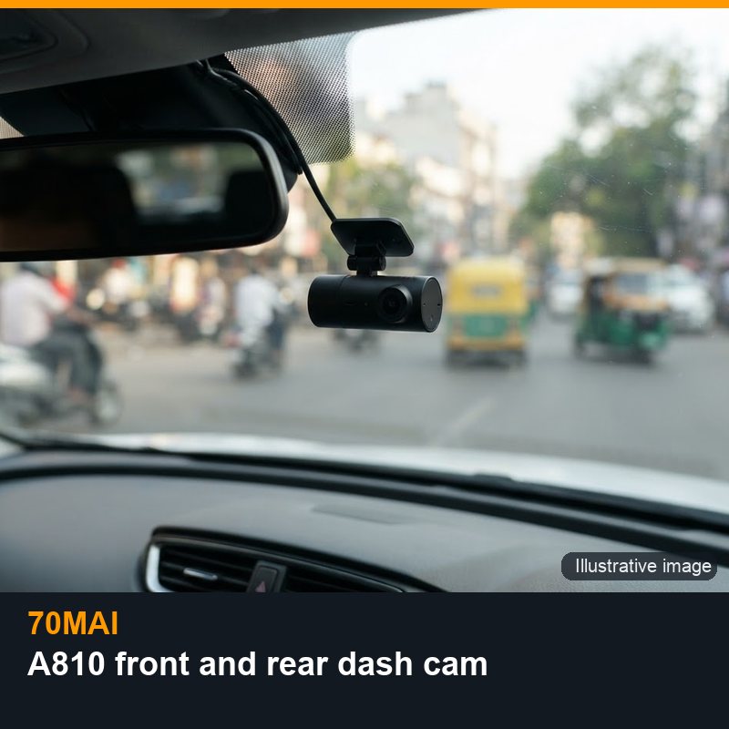 Illustrative image for 70mai A810 front and rear dash cam