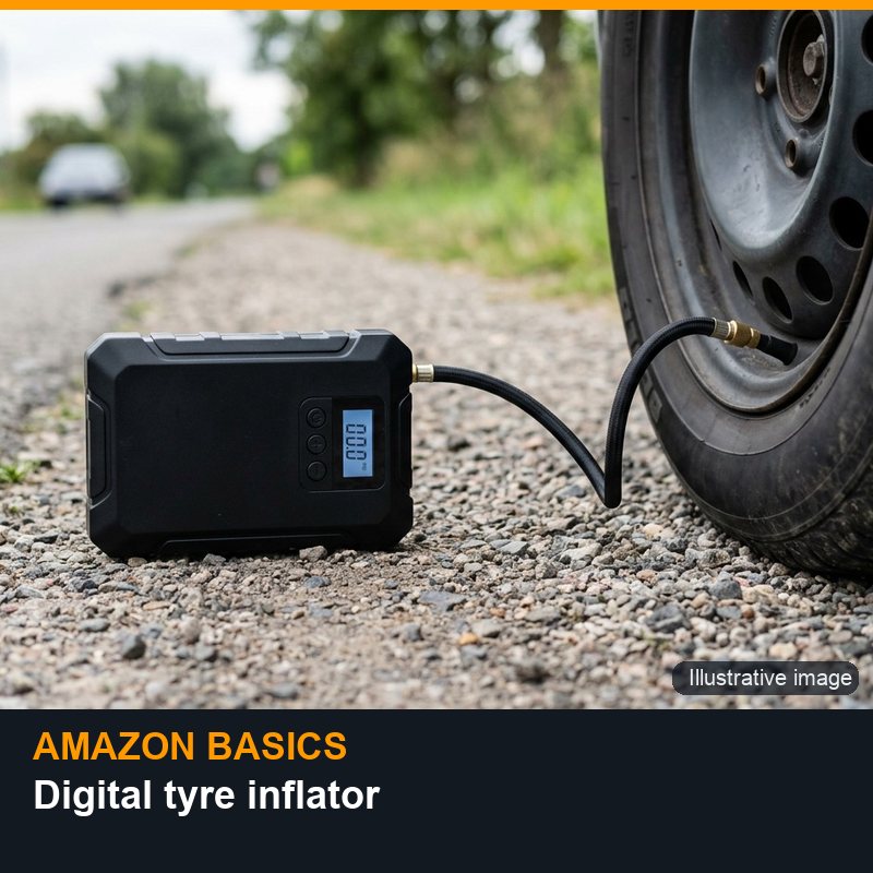 Illustrative image for Amazon Basics Digital tyre inflator