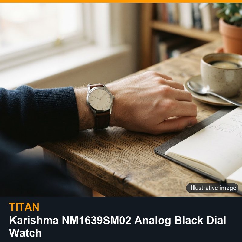Illustrative image for Titan Karishma NM1639SM02 Analog Black Dial Watch